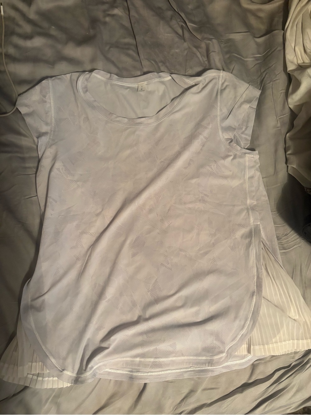 lululemon athletica White Short Sleeve Pleated Side-Hem Tee